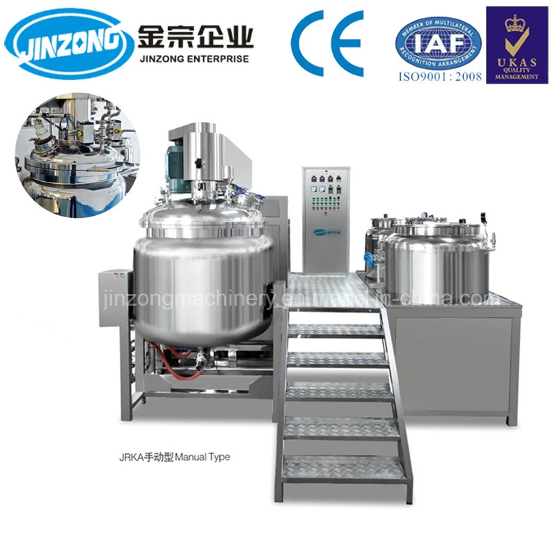 Jinzong Factory Mannufacturer Stainless Steel Electric Heating Upper Emulsifying Mixer Machine with Homogenizer for Cosmetic Food