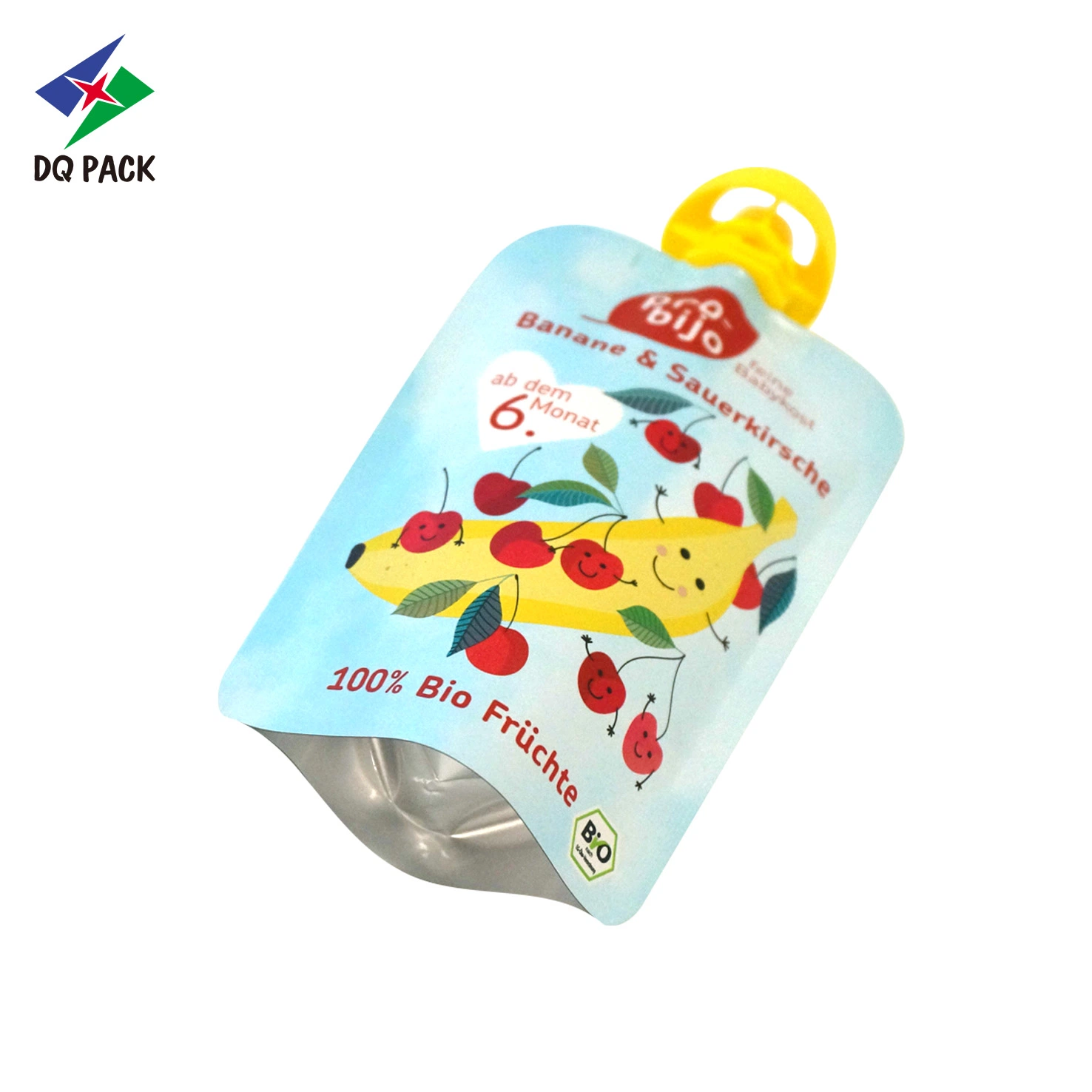 DQ Pack logo personnalisé snack porte-bec Gualapack Sac alimentaire pour bébé 90 g Sac de doypack pour couvercle jus de boisson Gelée