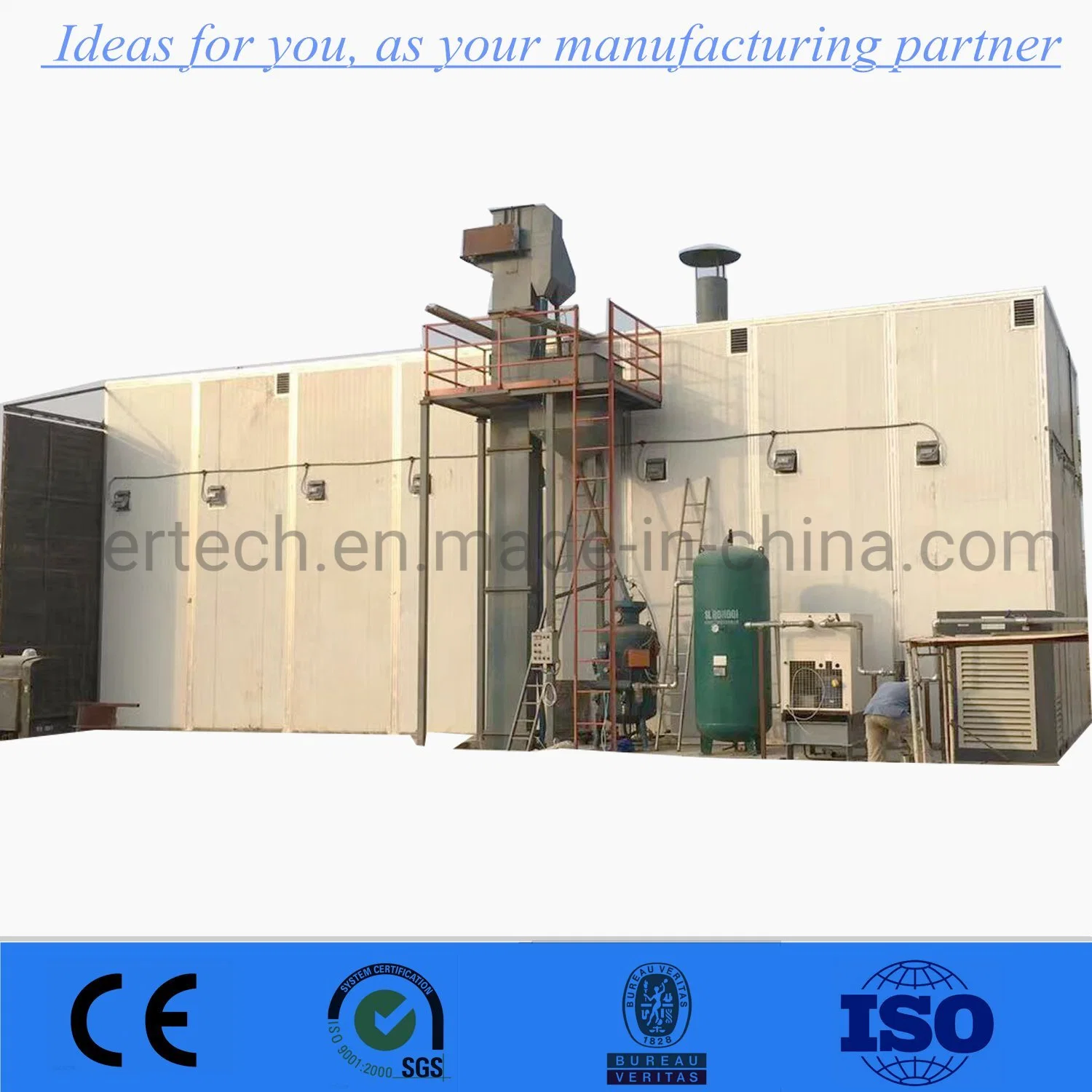 China Factory Movable Container Sand Blasting Room Booth with Crane System