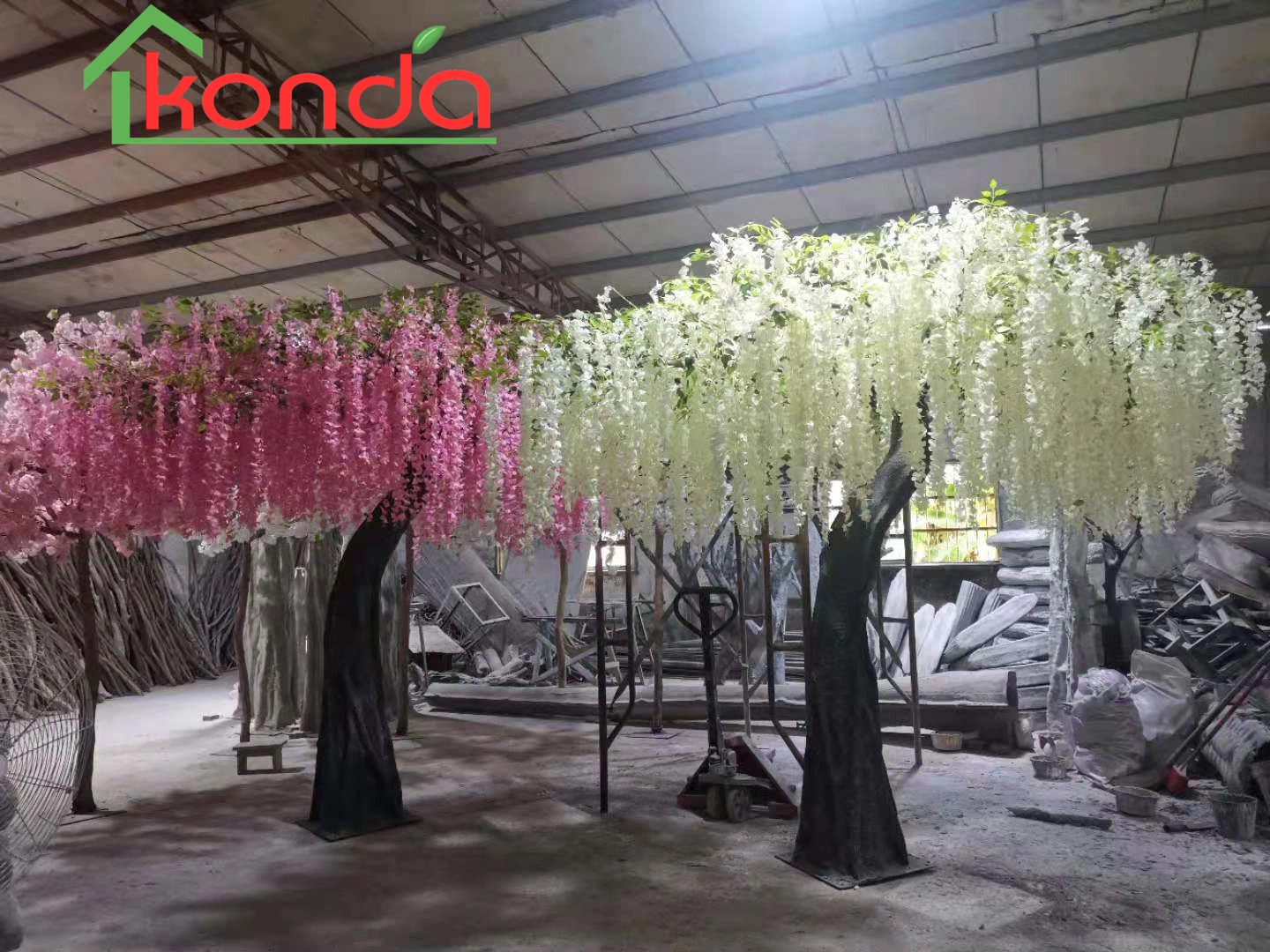 Fábrica personalizada Alta calidad 8ft Rosa Artificial Cereza Flor de Boda Árbol