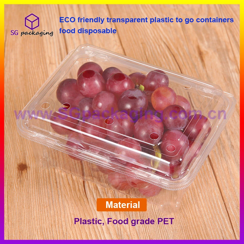 Eco friendly contenedores de plástico transparente para ir desechables alimentos