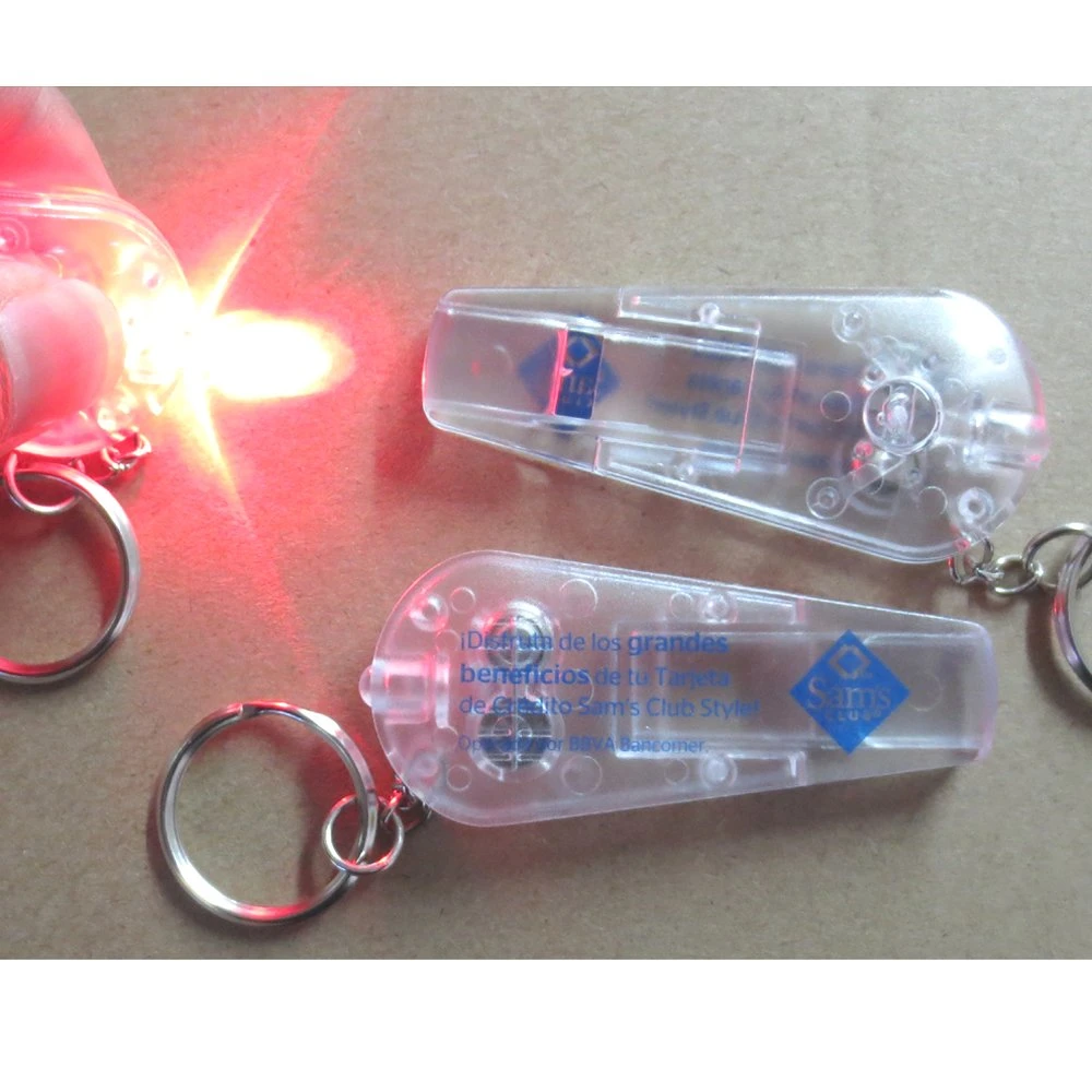 Plastic LED Flash Light Keychain Emergency Whistle