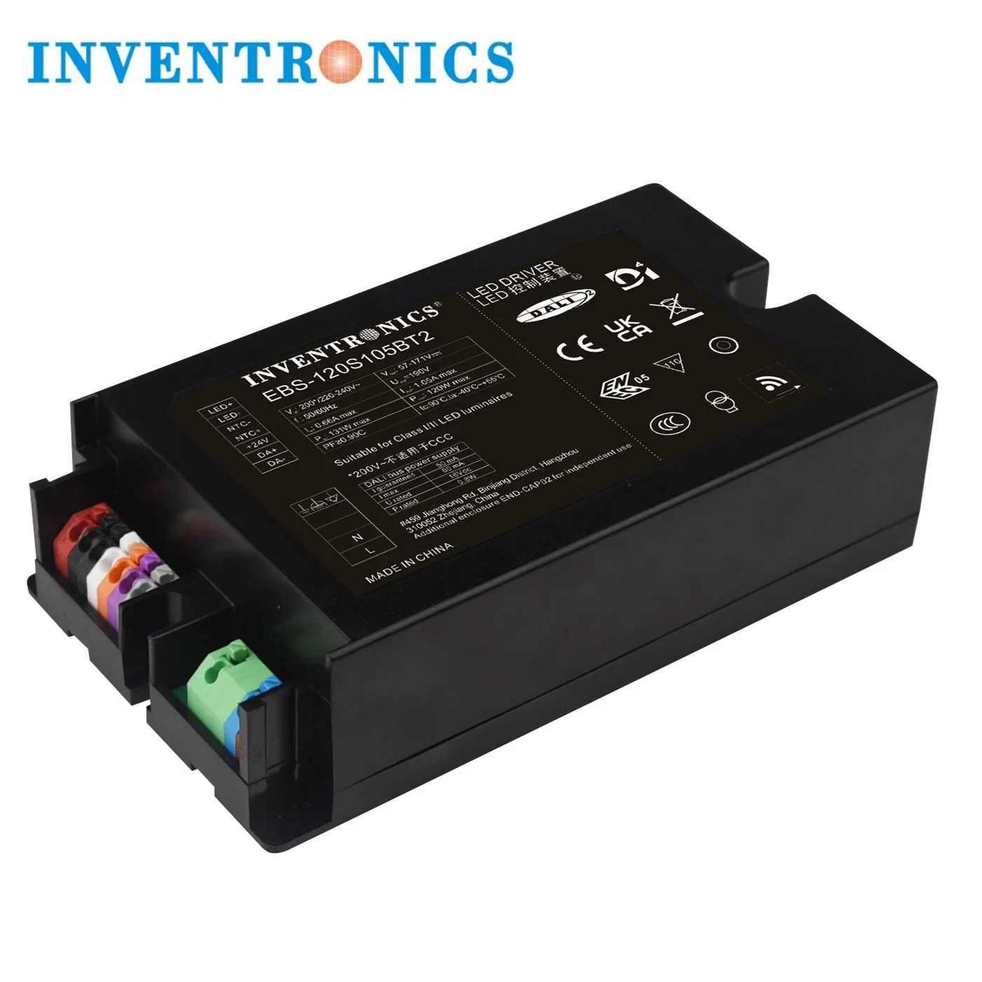 120W Dali-2 and D4I Certified Inventronics LED Driver with Adjustable Output Current with NFC Power Supply