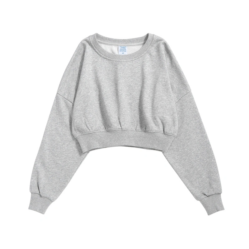 Pure Color Simple Style Terry Short Cropped Womens Sweater Jkt-462