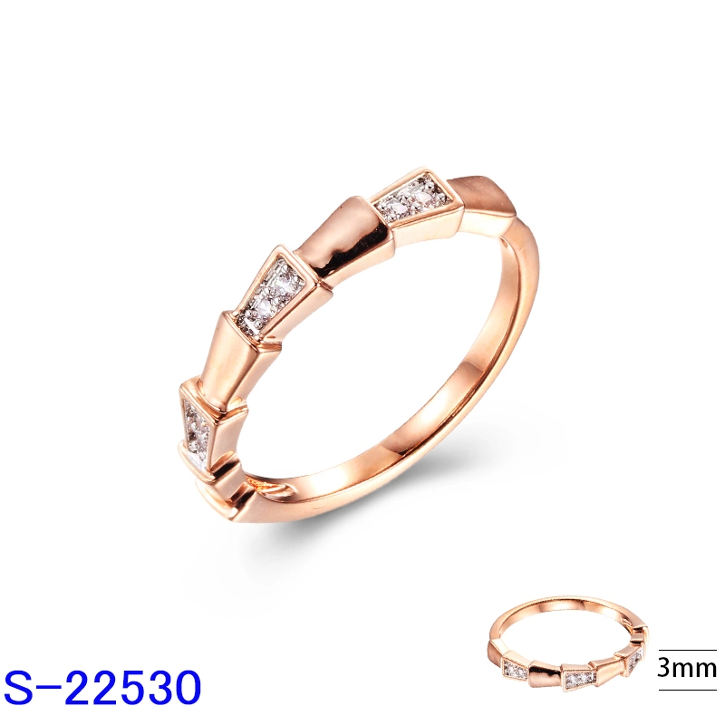 Comercio al por mayor 925 Joyería de Plata joyas de cobre de latón de la moda de zirconio cúbico Anillo para mujer