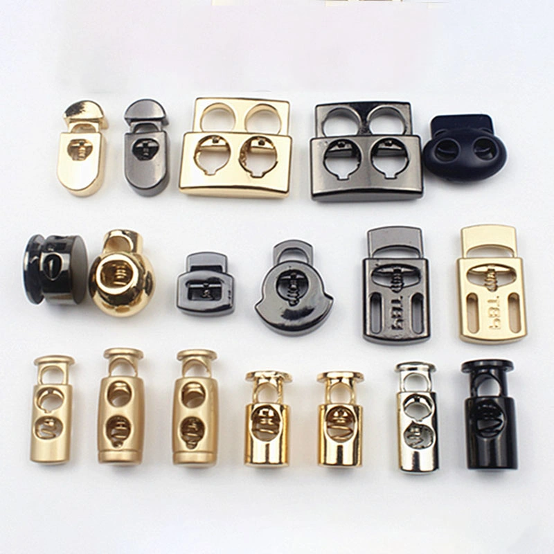 Wholesale/Supplier Custom Metal Alloy Spring Stopper Rope Cord Lock Ends Stopper Gold Cord Stopper for Coat