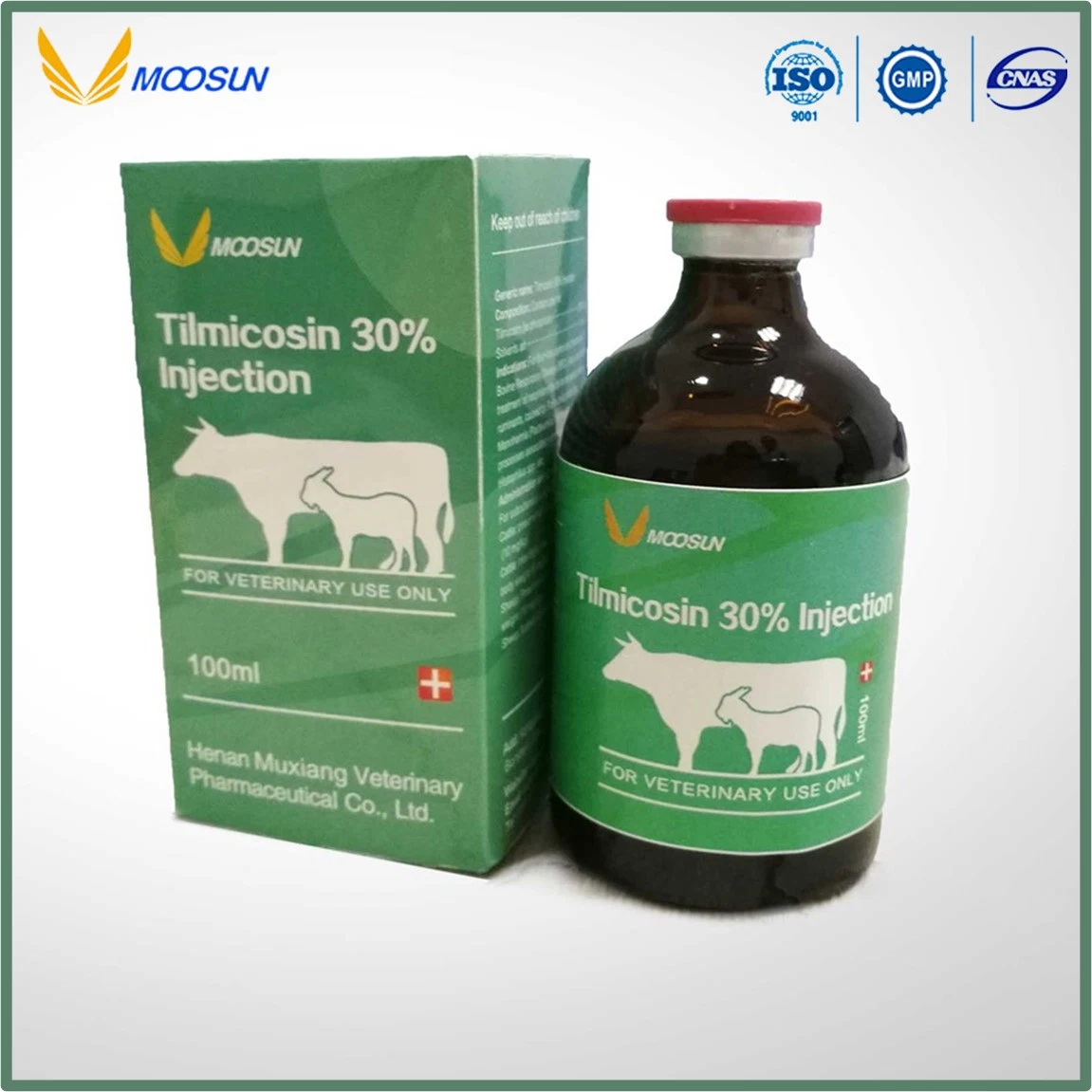 GMP ISO Manufacturer Tilmicosin 30% Injection for Animal Use