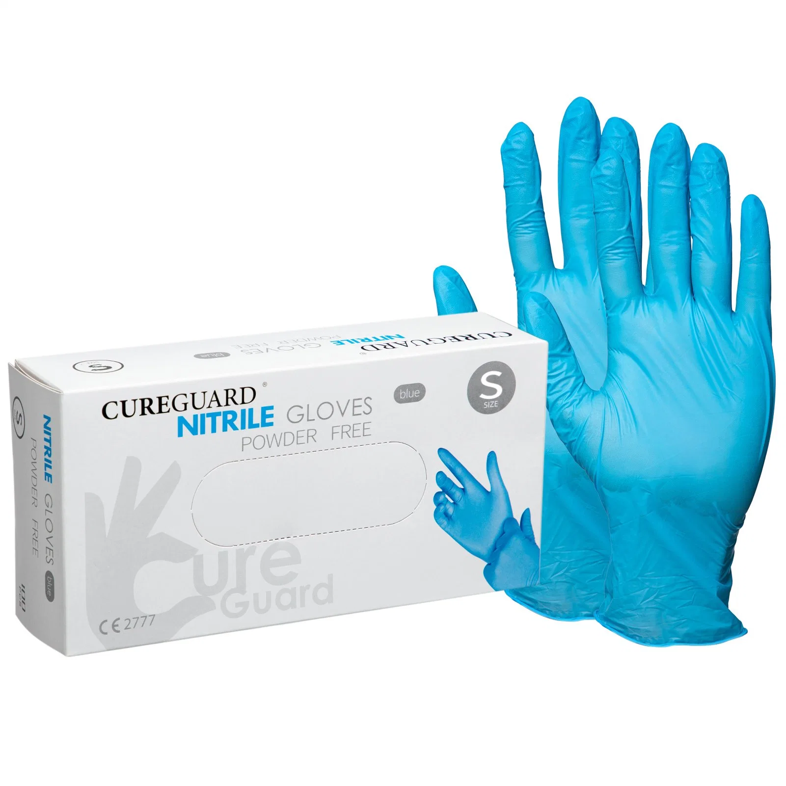 FDA Cerificated Medical Examination polvo libre Azul desechable guante nitrilo Sin polvo