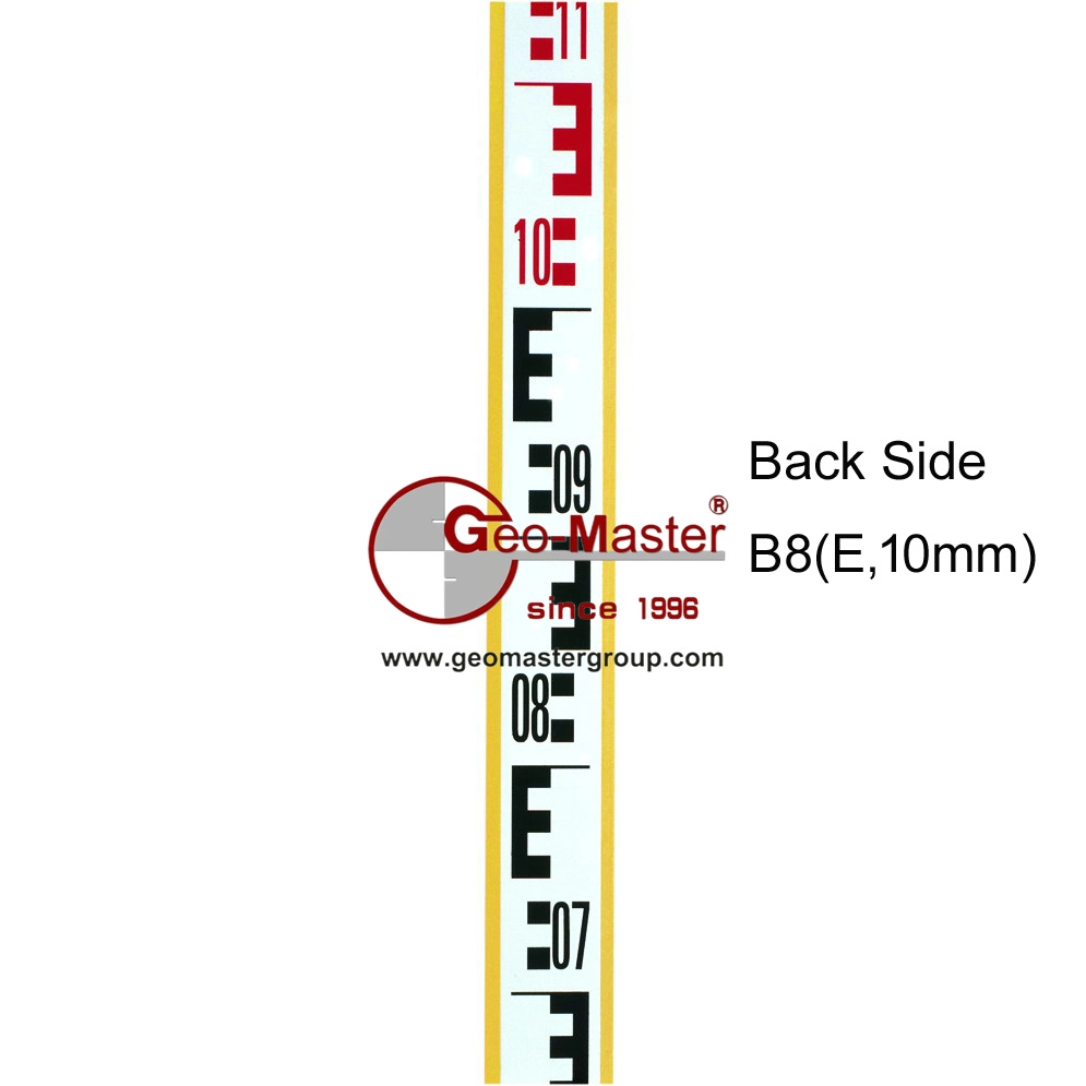 Geomaster Backtside Graduation (E, 10mm) for Aluminum and Fiberglass Leveling Staffs, Automatic Levels