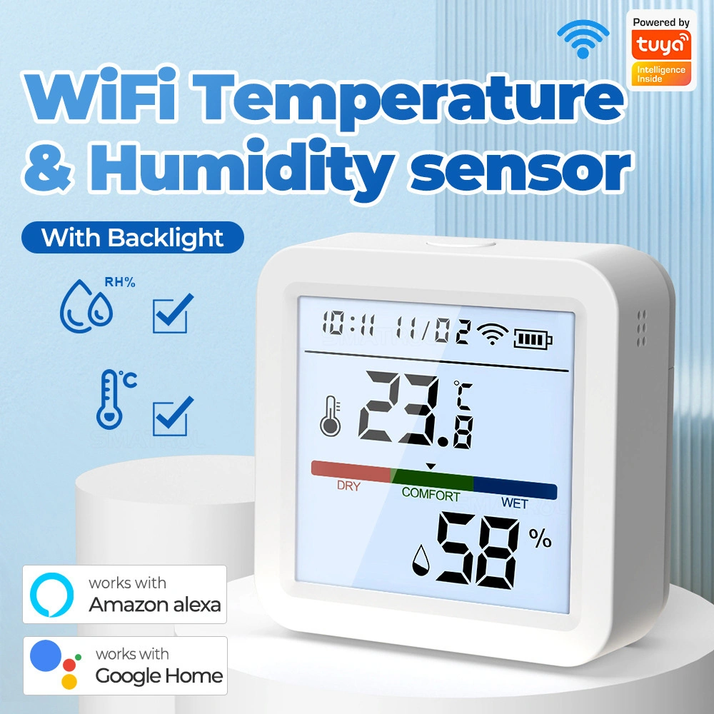 Tuya Smart WiFi Bluetooth Dual Mode Temperature and Humidity Meter Home Battery Operate Temperature-Humidity Tester