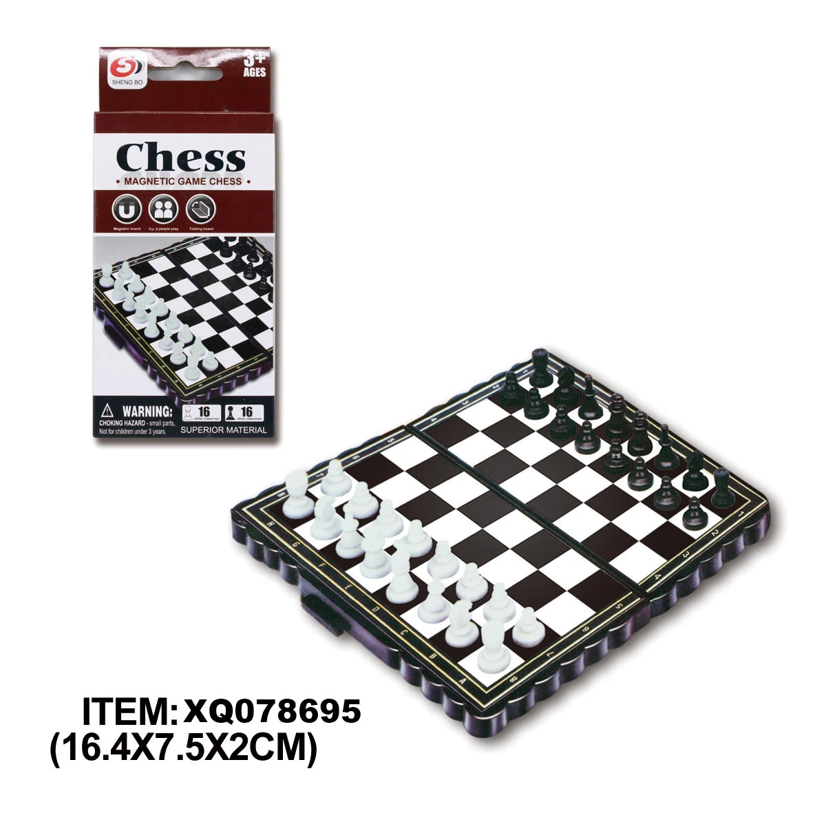 Classic Chess Early Education Puzzle Toy Magnetic Game Chess Mini Collapsible Board