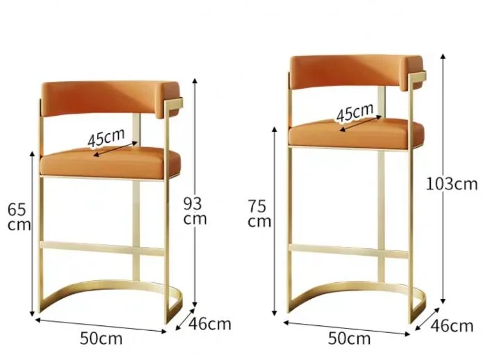 Comercio al por mayor lujo nórdico Desayuno moderno de cuero de terciopelo de la barra de la altura del contador de alta Sillas Taburetes para Bar Restaurante de cocina tabla