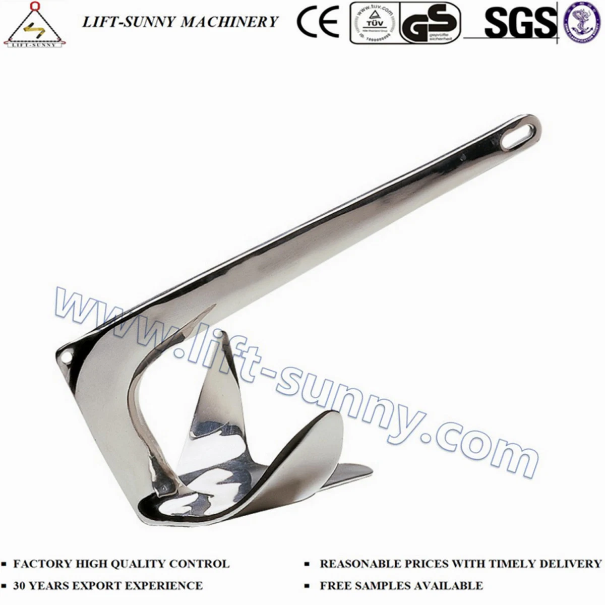 Stainless Steel Bruce Anchor Boat Anchor for Marine Ship Boat