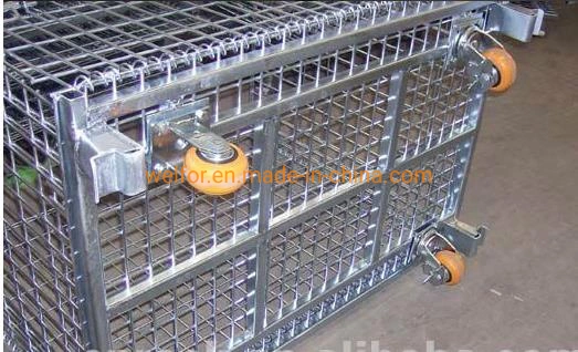 Wire Container Metal Storage Cages Rolling Wire Mesh Pallet Containers Metal Cages
