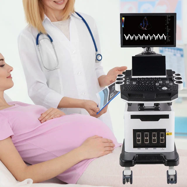 Electrical Elevated Adjustable Color UL Diagnostic Apparatus Trolley Ultrasound Machine