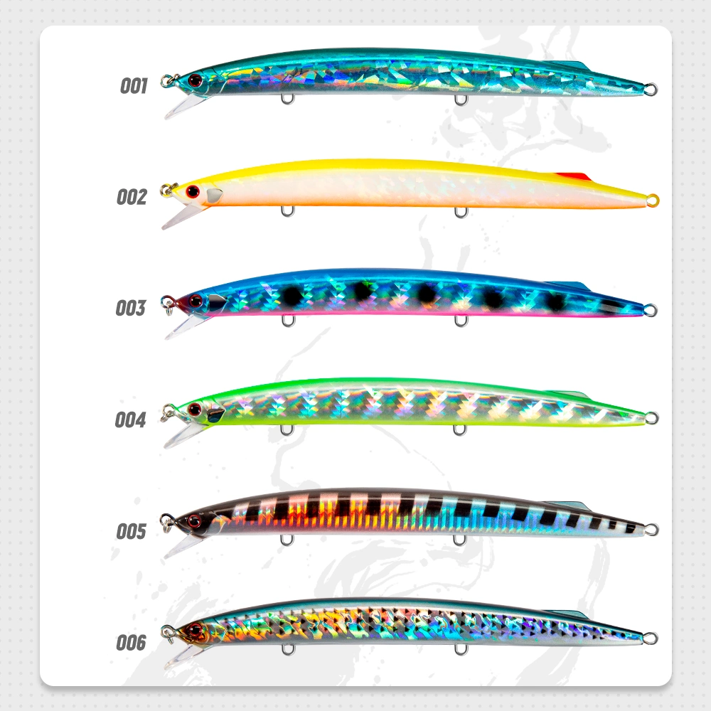 Señuelo Minnow Pesca agua salada de 190 mm de 36g el hundimiento de montaje largo Jerkbait Minnow de atún Lubina Barracuda