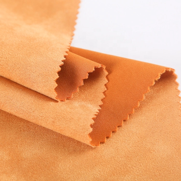 Orange Stretch Scuba Suede Cloth Fabric Knitting