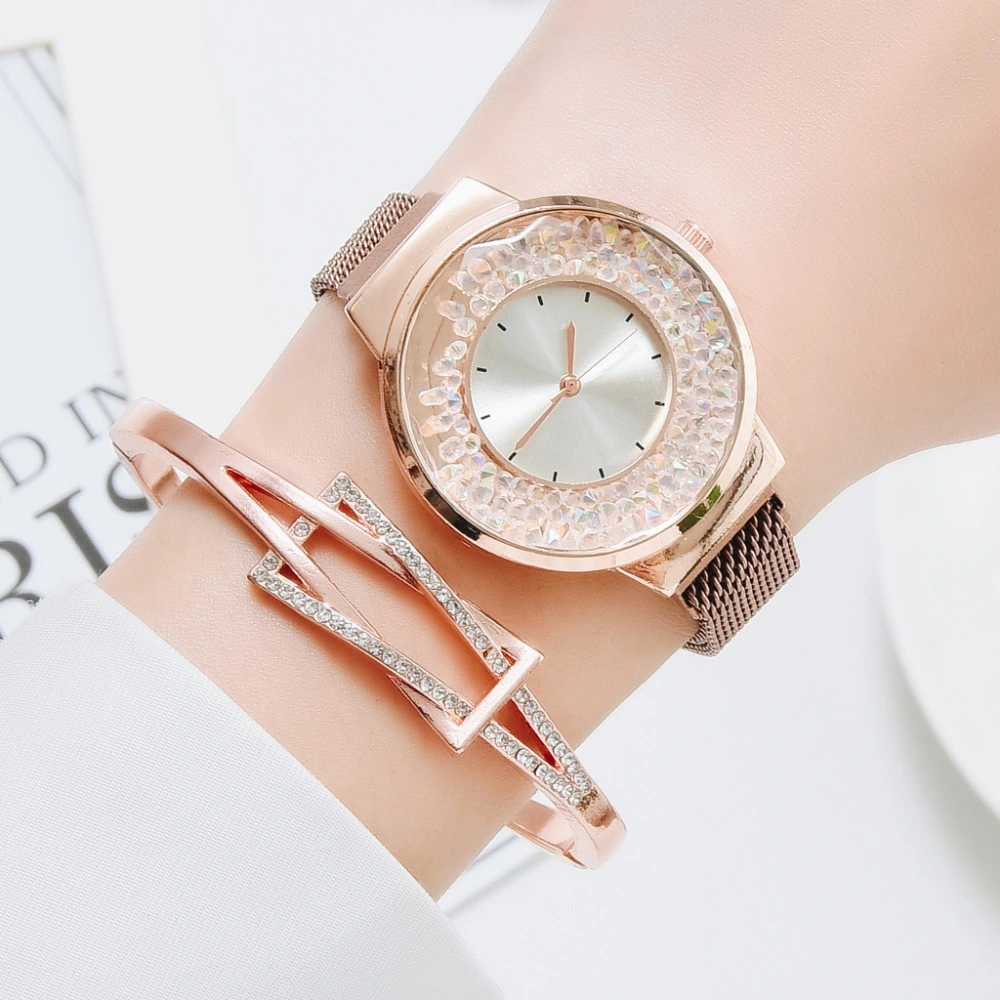 Montres de mode pour femmes de luxe femmes Quartz aimant boucle Movable Rhinestones Ladies montres-bracelets Pink Clock Relogio Feminino