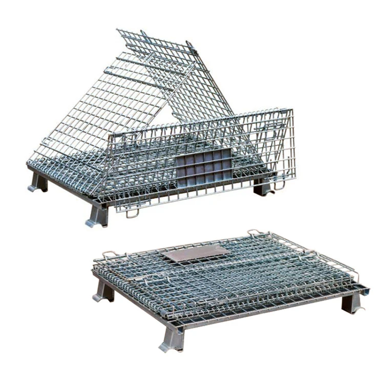 Hot Sale Foldable Heavy Duty Galvan Steel Cage, Storage Cage with Wheels/