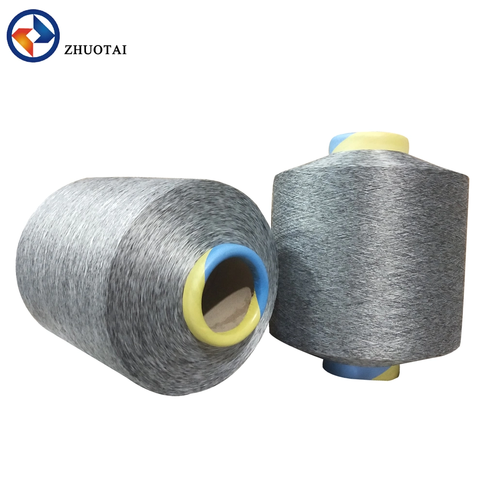 100d Heather Grey Polyester Melange Yarn for Weaving