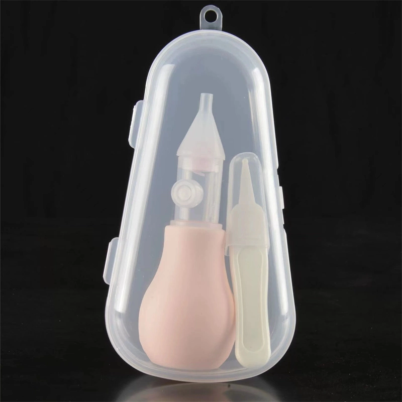 Baby Care Safety Anti-Reflux Natural Manual Plastic Silicone Baby Nose Cleaner Nasal Aspirator Set for Baby