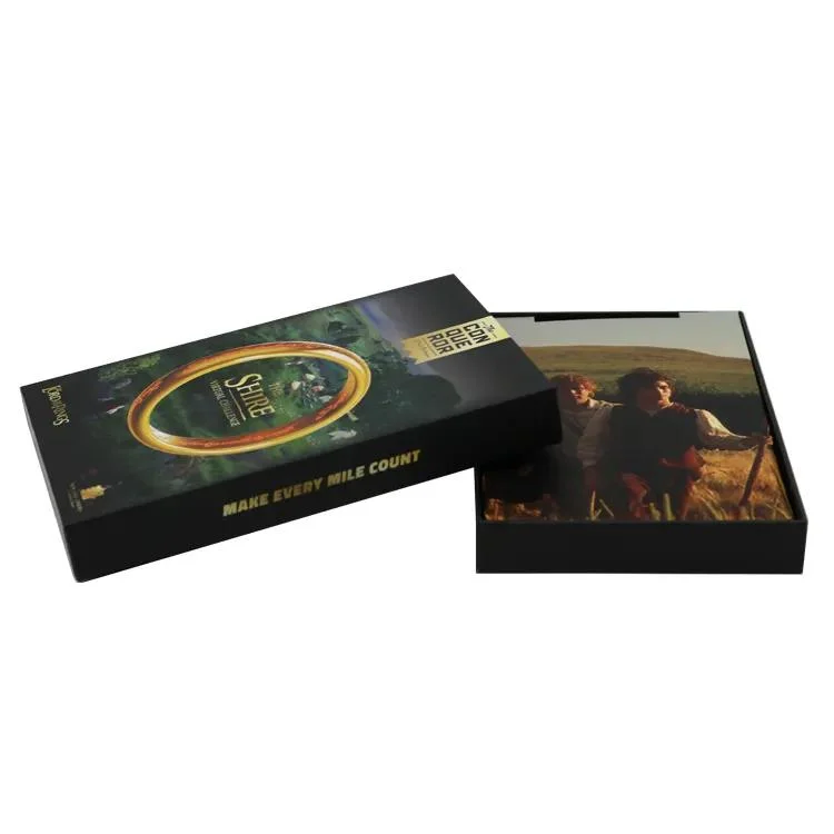 Customized Lid and Base Cardboard Box Gold Foil Luxury Logo Card Game Packaging Box