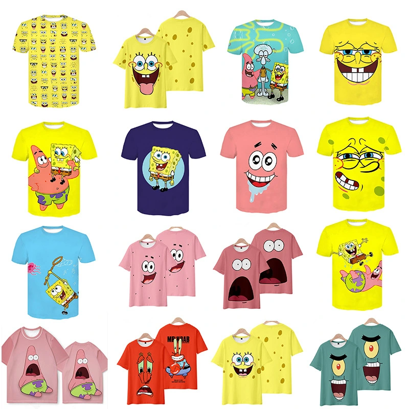 Factory Custom Fashion Soft T-Shirt Men's T Shirt Spongebob Unisex T-Shirt
