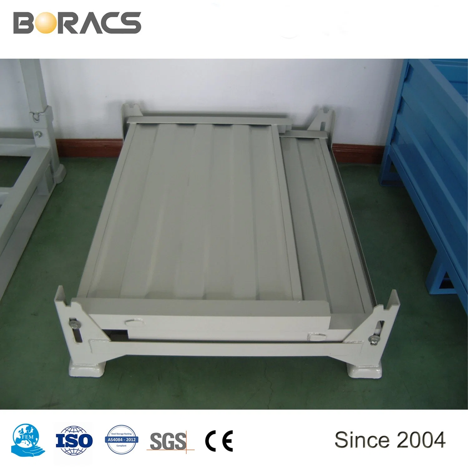 Supplier Metal Window Door Portable Logistic Stack Rack with Sheet Metal Deck