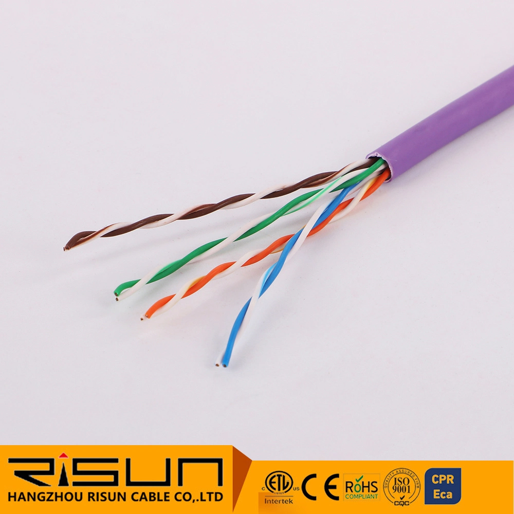 Cable UTP Cat5 de 4 pares de conductores de cobre para sistemas de red