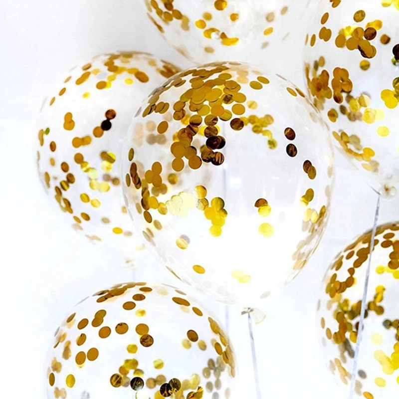 12-Inch Gold Sequins Transparent Latex Balloons Wedding Party DIY Decoration Confetti Balloon Birthday Festival