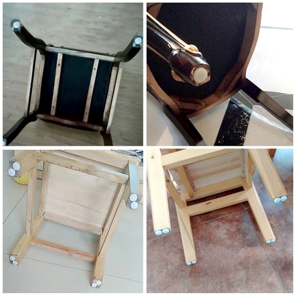 Accesorios de muebles de protector de LAS UÑAS Las uñas de negro en la barra deslizante de fieltro con caja de almacenamiento de muebles de madera silla / Taburetes / mesa pies de la pierna