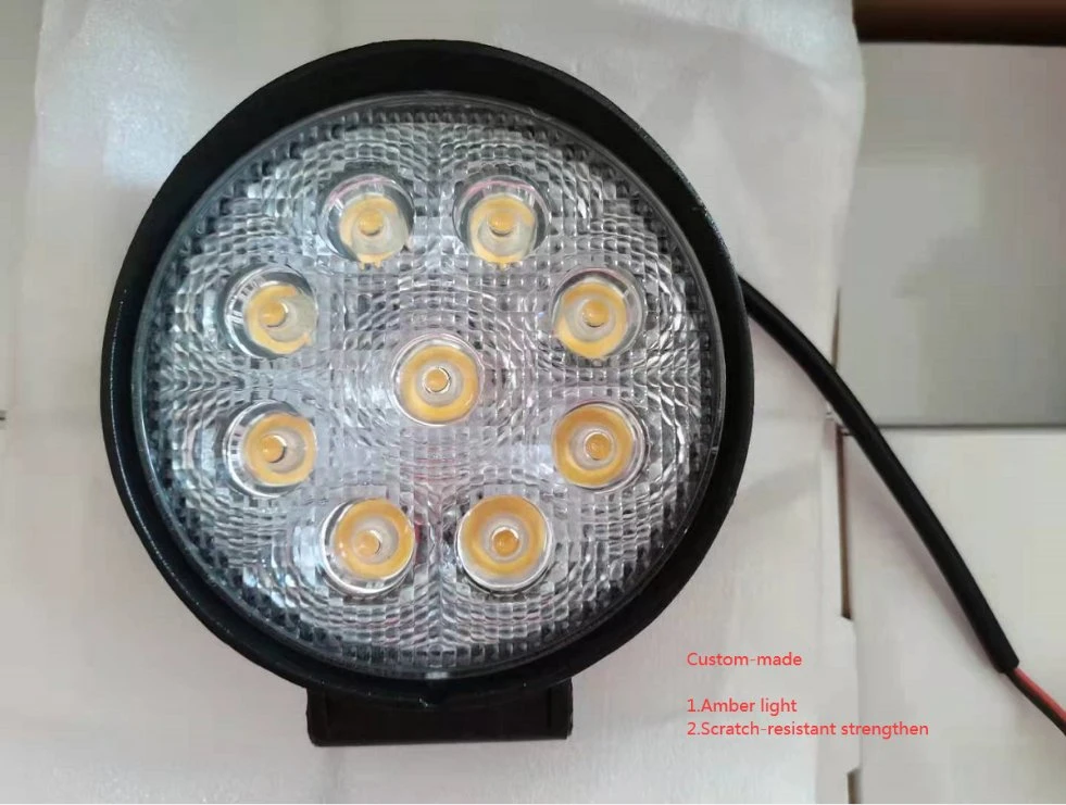 O LED âmbar de Autopeças 27W lâmpadas LED à prova de Luz de Trabalho Para Caminhão Carro