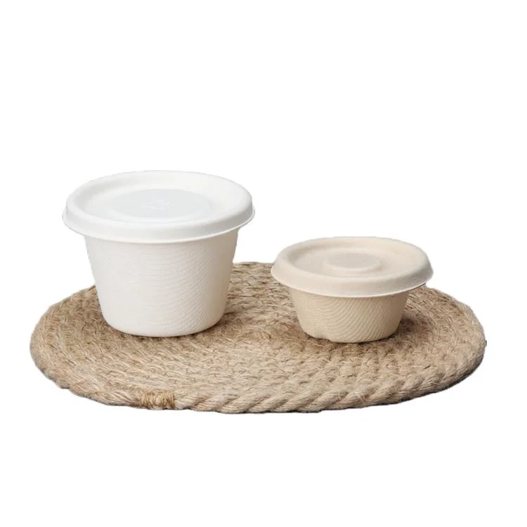 Impressão personalizada Biodegradável Compostável D90mm Single/Double/Ripple Wall Hot Coffee Paper Cup com tampa PP