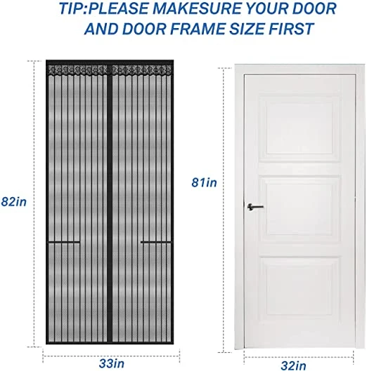 Puerta de la pantalla magnética Firguny, uso intensivo de las puertas de malla de imanes, pantalla de la puerta de cierre magnético para el frente único Patio trasero puerta corredera, el velcro de fotograma completo, Ja