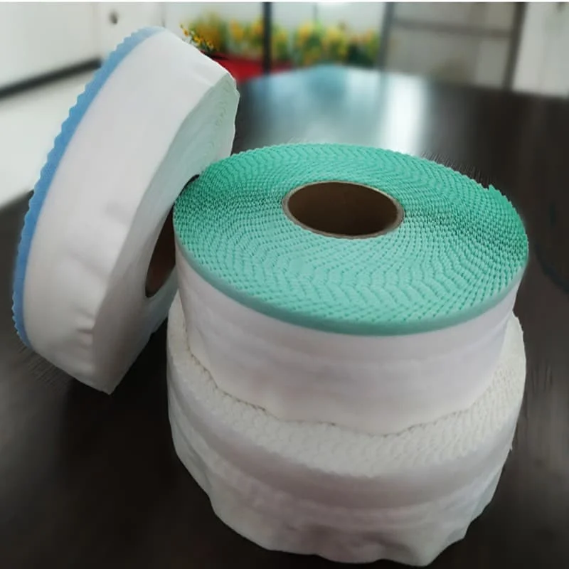 Chine a fabriqué des matériaux bruts pour produits d'hygiène, ruban adhésif latéral magique pour couches bébé.