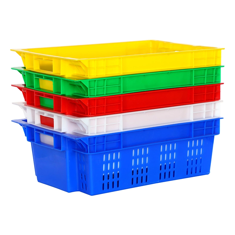 Factory Wholesale/Supplier Plastic Storage Tote Crates Basket for Meat Milk Egg Vegetable Fruit Transport