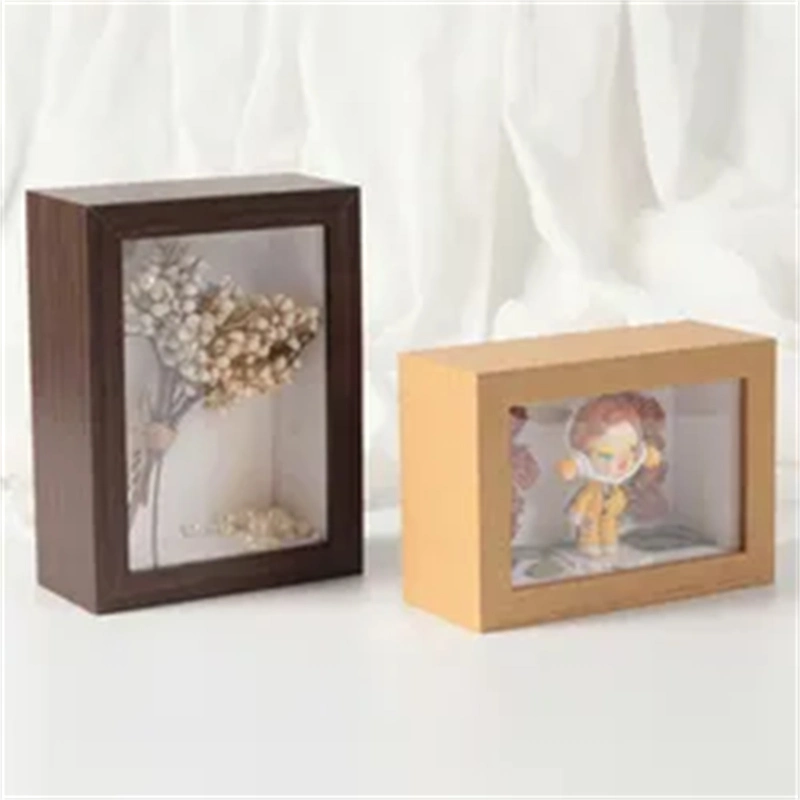 Wall Photo Frame Set 3D Deep Art Picture Frame Box Dried Flower Leaves Wood Photo Frame