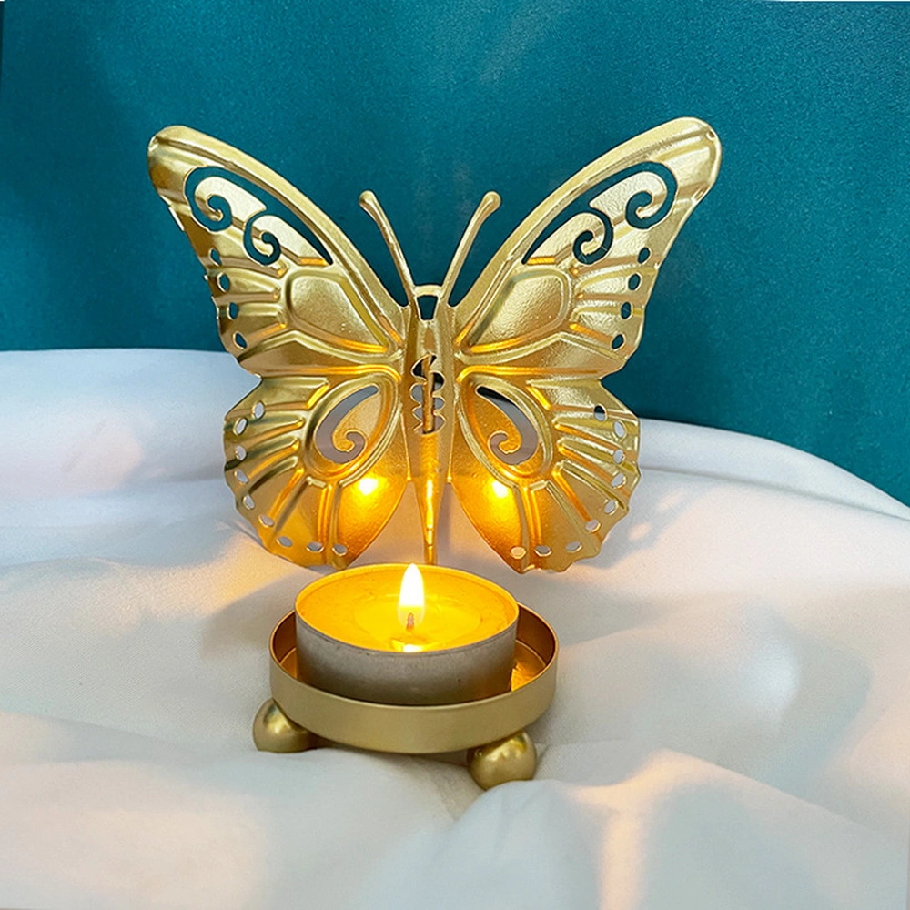 Creative Gold Butterfly Candle Holder Exquisite Shape Table Candlestick for Romantic Wedding Centerpieces Table Decor Candelabro