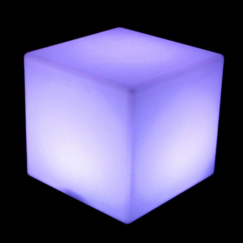 Lumière cube de patio lumineuse et lumineuse portative lumières de jardin colorées Tabouret de bar en plastique moderne