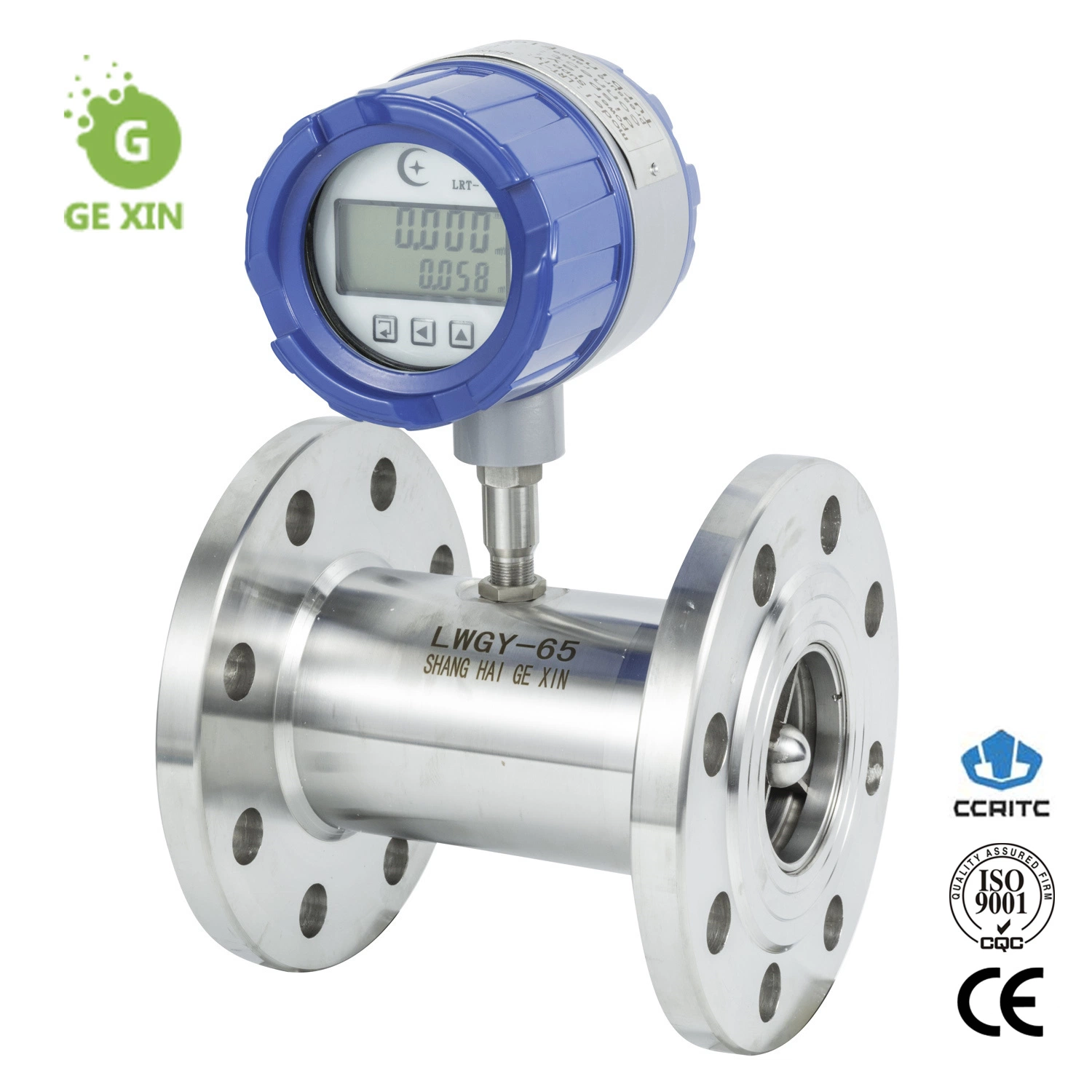Local Display DN20 4-20mA Water Output High Pressure Connection Turbine Flow Meter