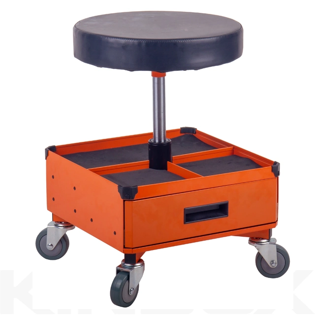 Kinbox 300-Pound Capacity Pneumatic Rolling Mechanic Stool Seat in Workshop