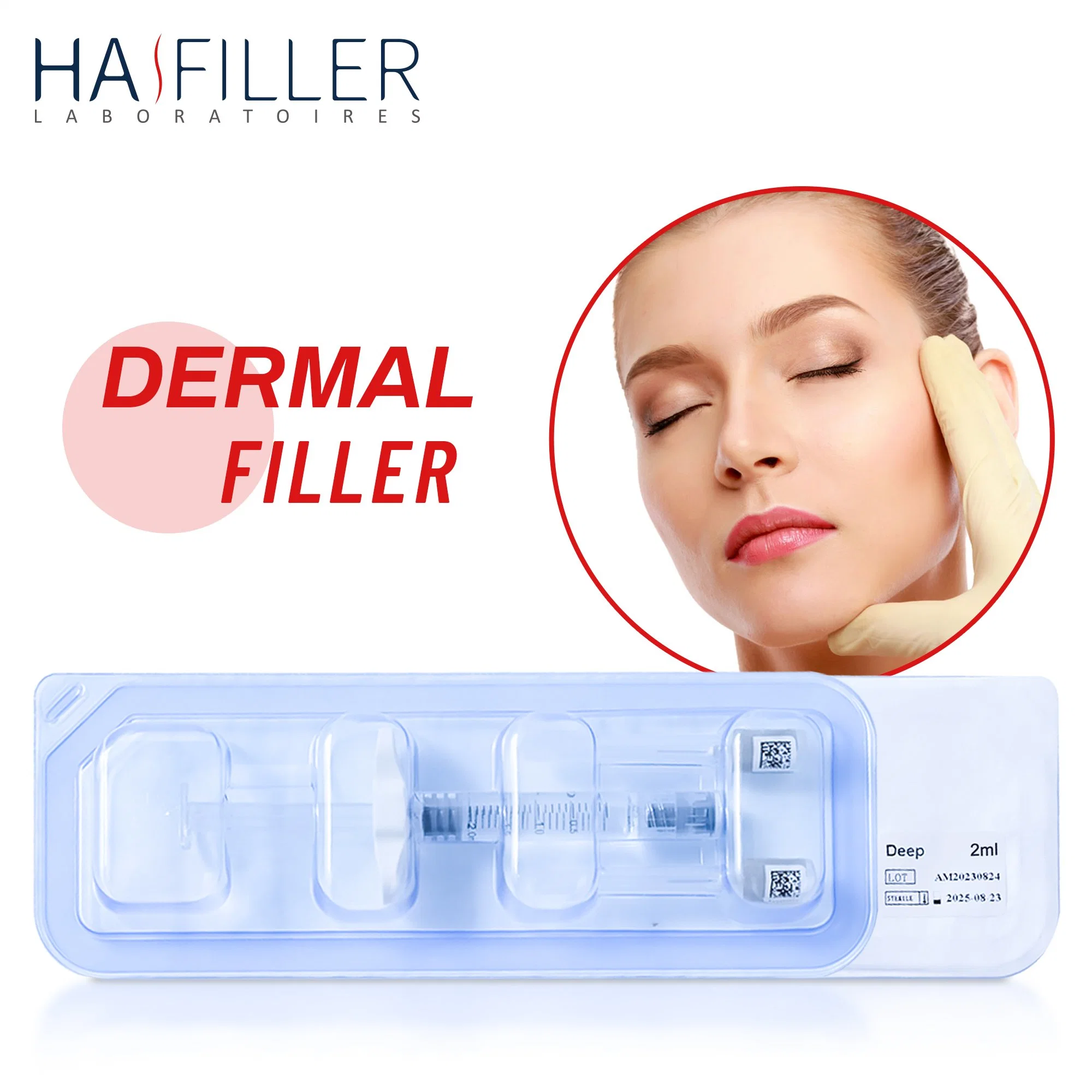 CE Cosmetic Injectable Dermal Filler 2ml Tiefe Füllung Wrinkle Lip Injizierbare Hyaluronsäure-Dermal-Injektion