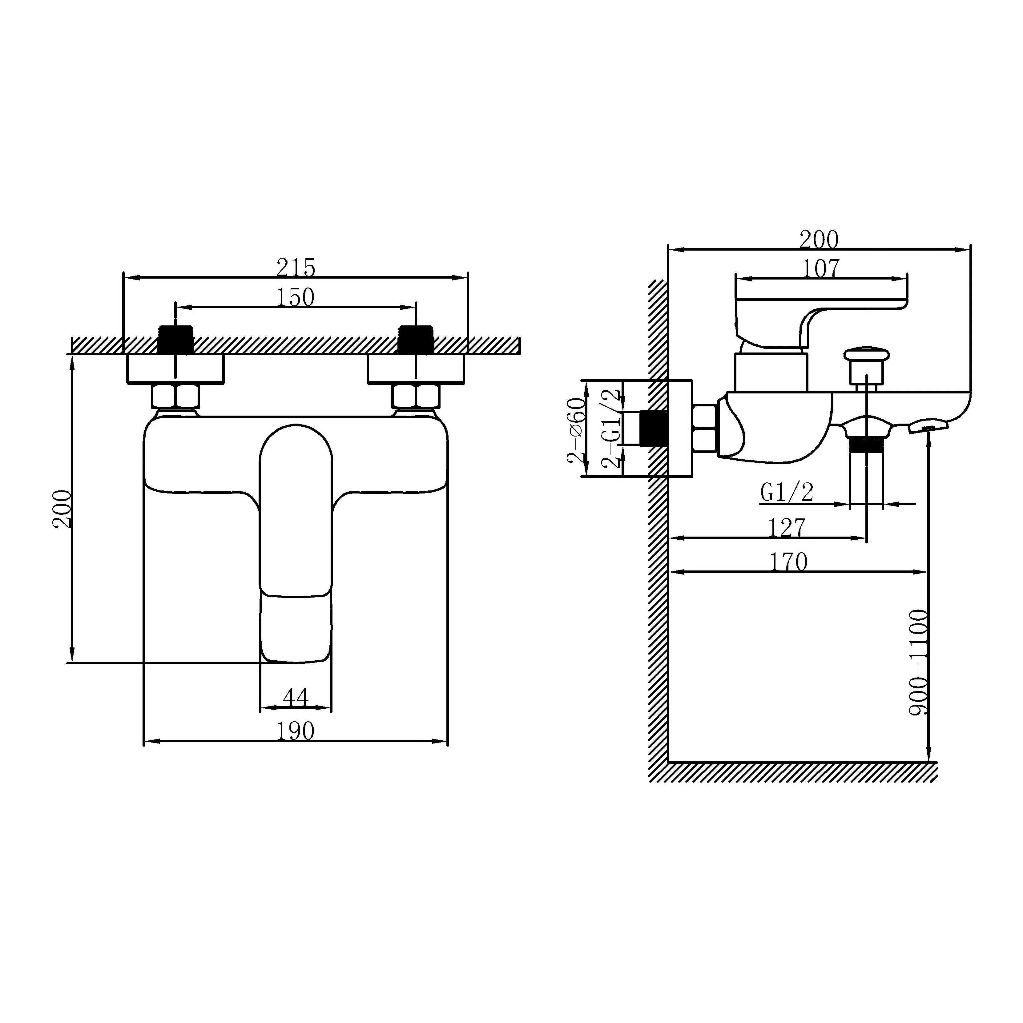 Wall Mount Bathroom Bath Mixer Taps Shower Bathtub Faucet Shower Faucet (Hz20 3101)