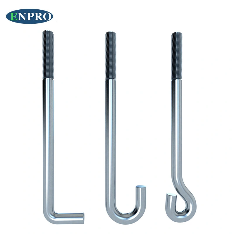 Zinc Plated Hot DIP Galvanized Steel J L Type Foundation Anchor Bolt for Wet Concrete