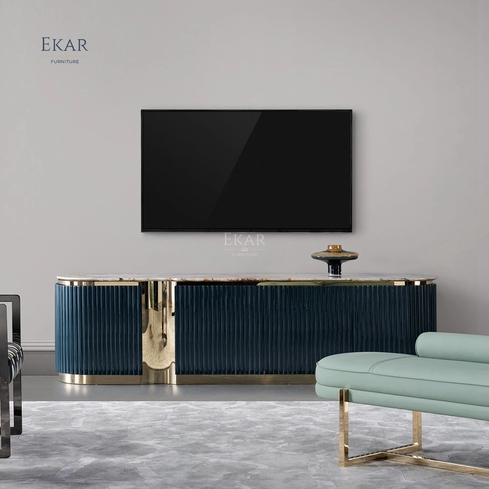 Luz de alta qualidade do mobiliário Ekar Armário de luxo em mármore mobília moderna Sala de TV