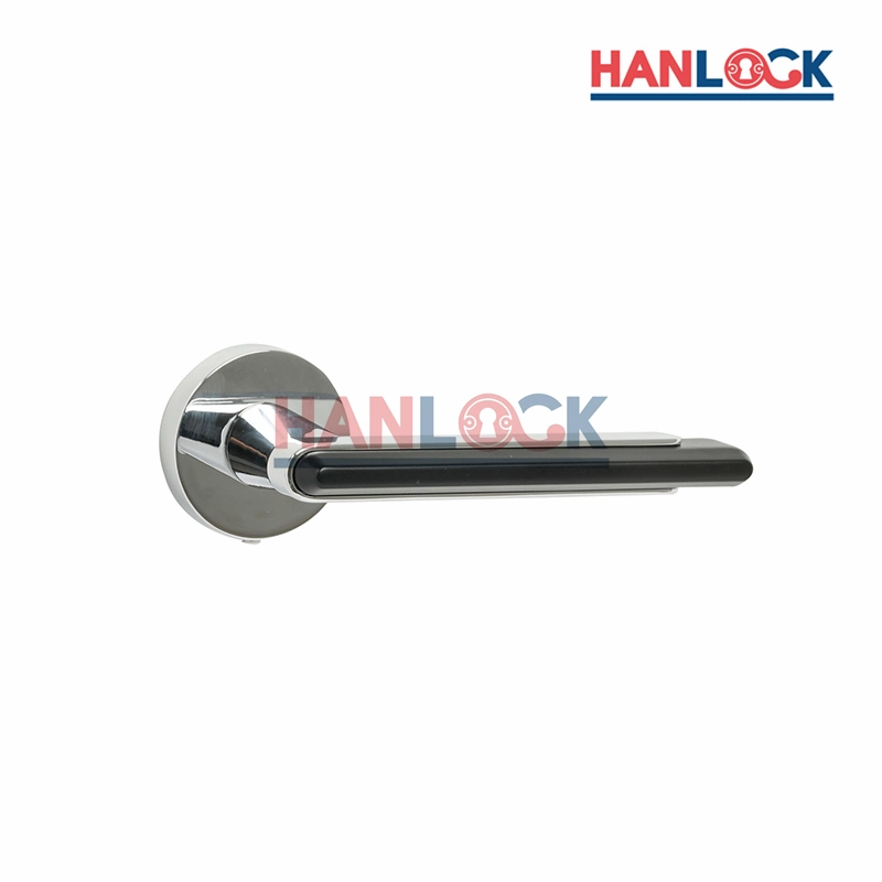 Chrome Plating Zinc Alloy Level Door Handle with Black Part