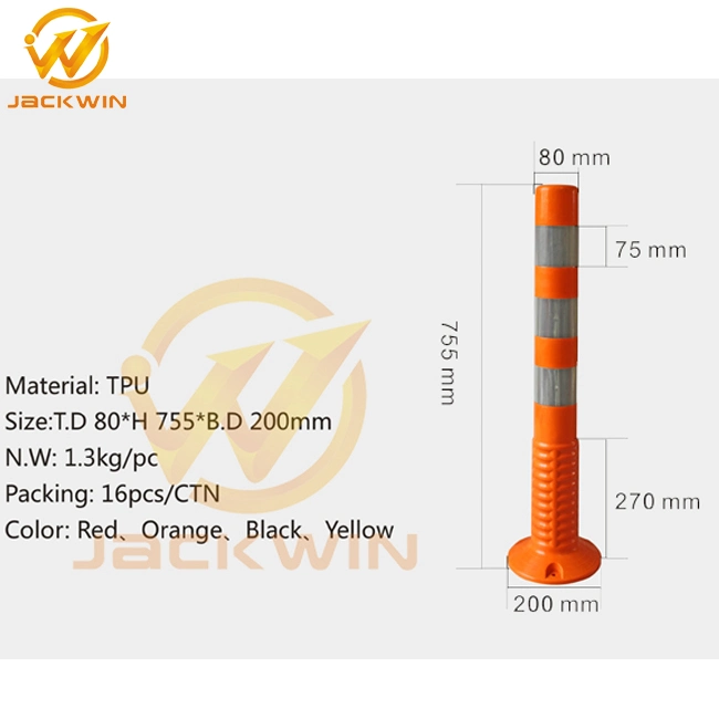 Multi Color 75cm TPU Warning Delineator Post for Traffic Safety