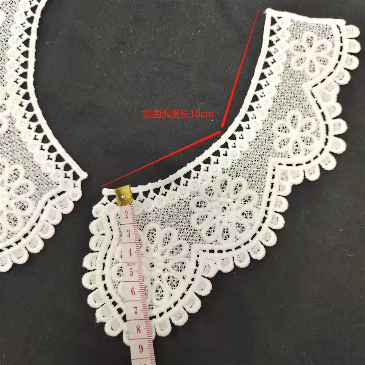 Gola de desgaste para criança, lapela tridimensional, gola falsa, leite de seda Acessórios de vestuário bordado Lace