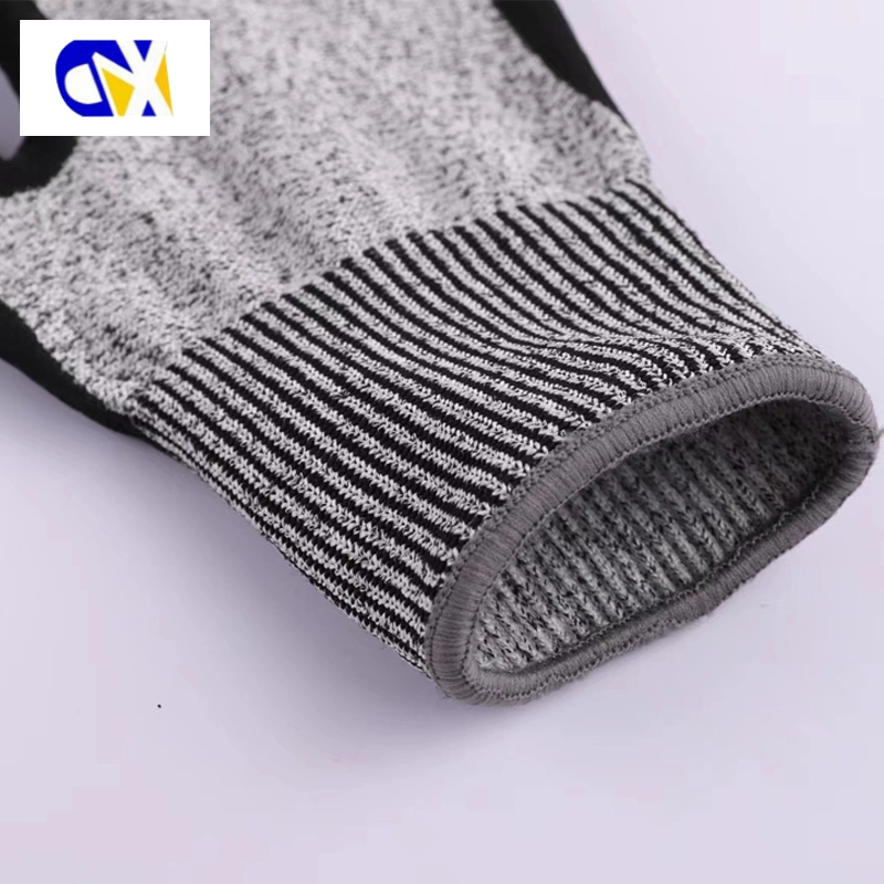 Abrasion and Oil Resistant Black Nitrile Frosted Anti-Cut Non-Slip Safety Work Gloves