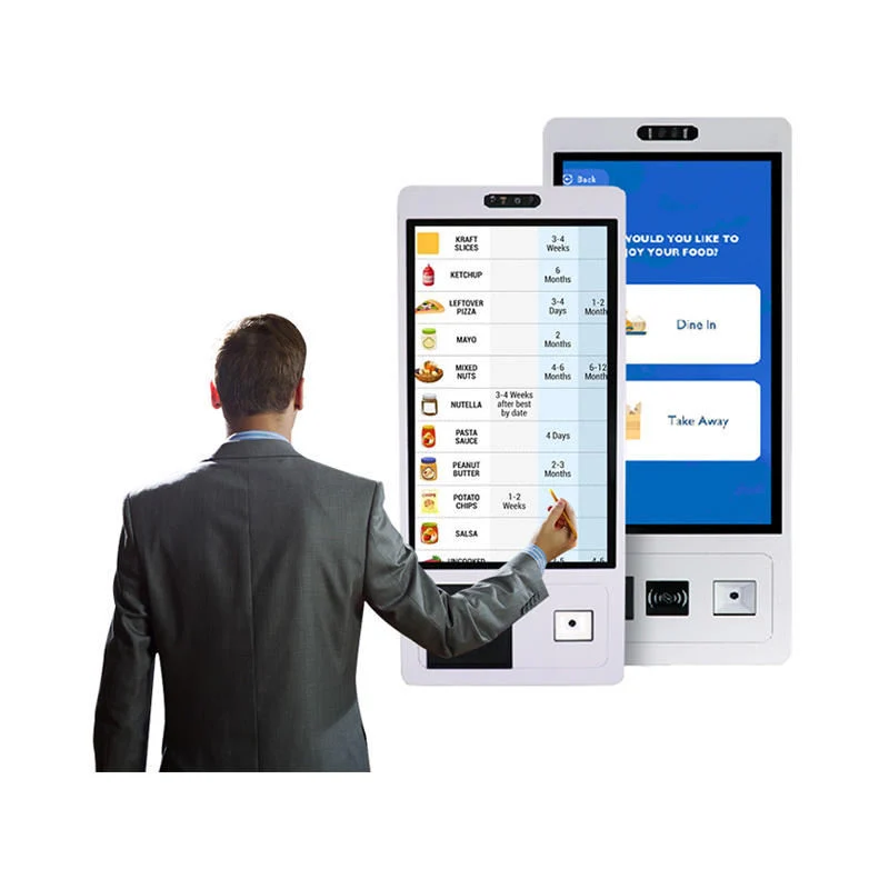 TouchWo Kiosk مصنّع منتجات Smart POS Terminal خروج ذاتي من Supermarket 27 كشك طباعة بالبوصة للخدمة الذاتية مع قارئ بصمات الأصابع